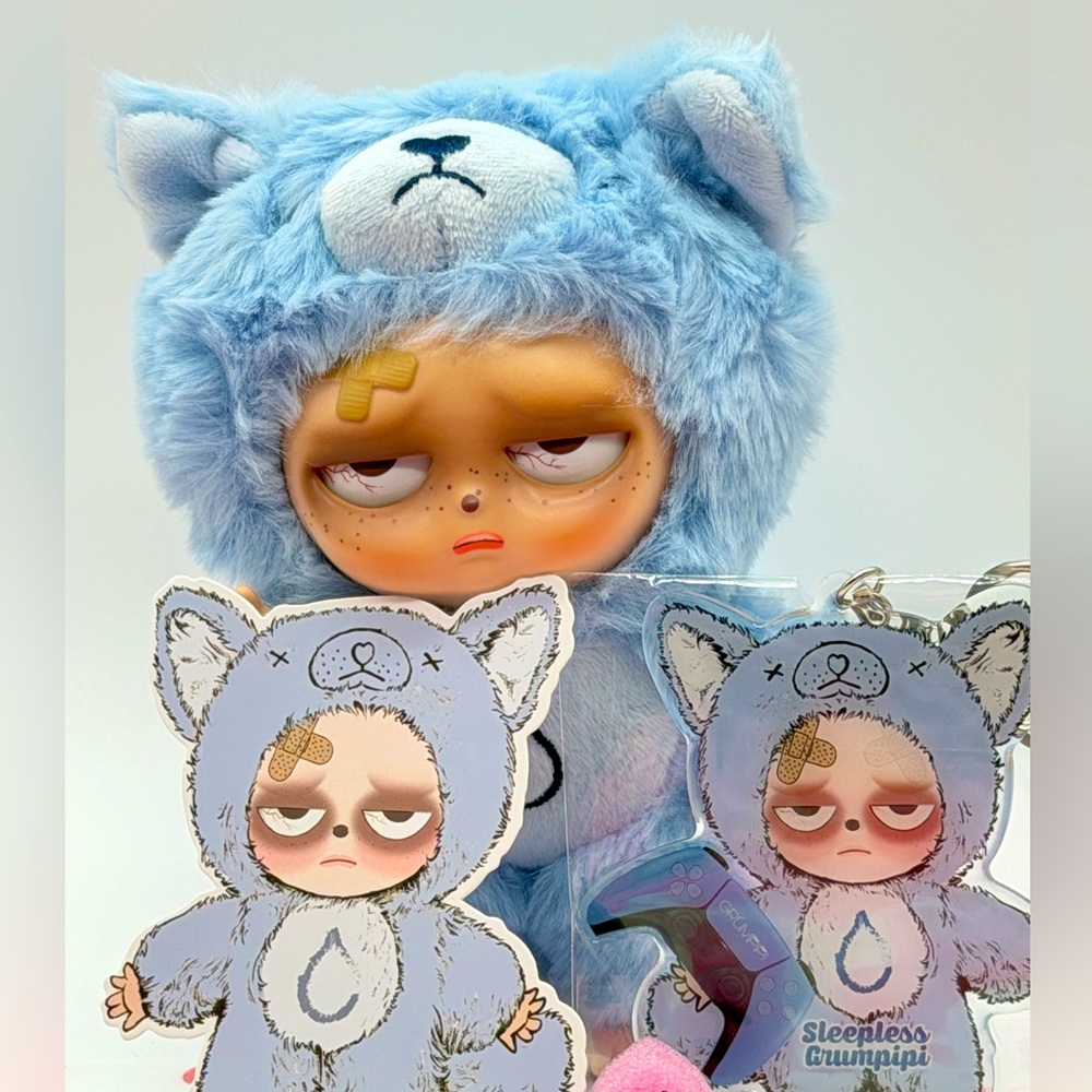 Sleepless Grumpipi Jiong Jiong Plush • Vinyl Face • GRUMPIPI Art Toy 😴💤